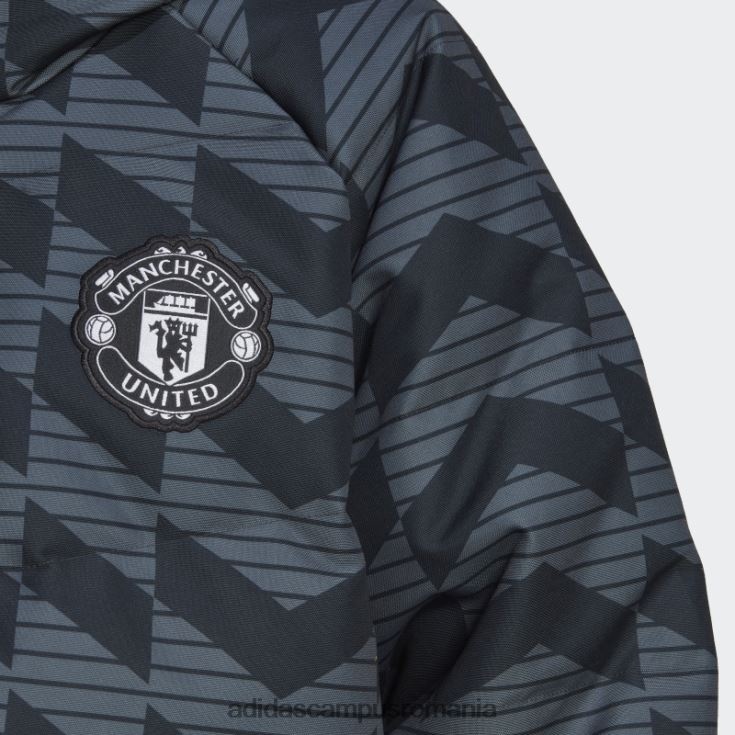 adidas campus romania jachetă de puf manchester united lifestyler neagră bărbați negru/gri noapte J266N214065