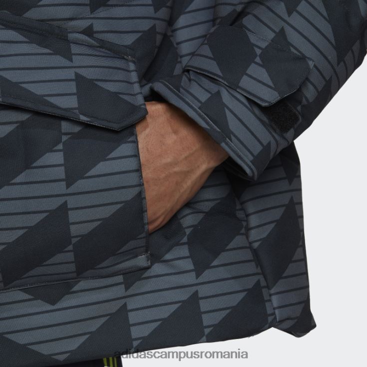 adidas campus romania jachetă de puf manchester united lifestyler neagră bărbați negru/gri noapte J266N214065