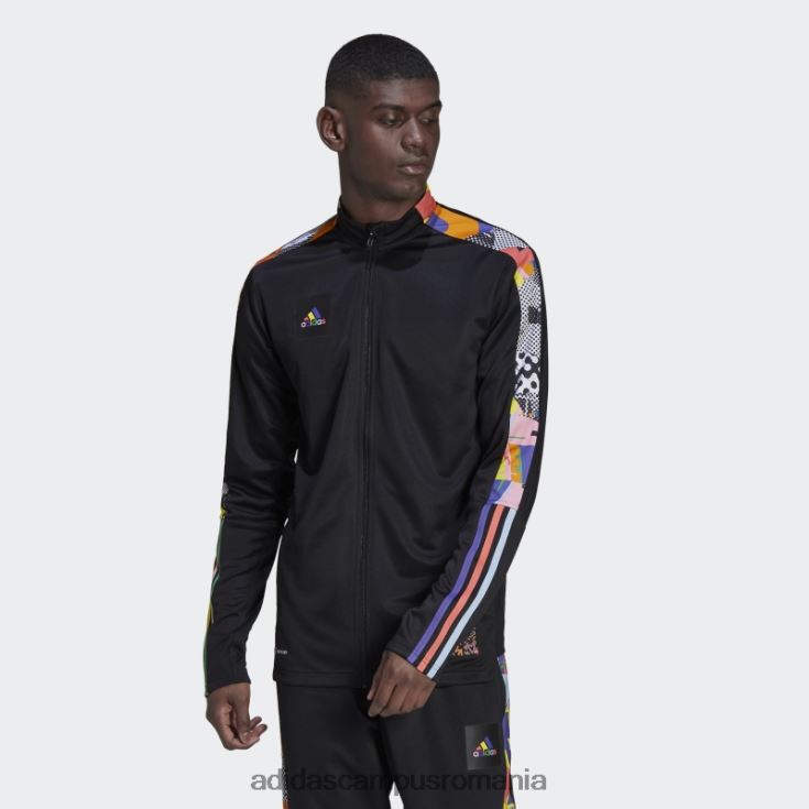 adidas campus romania jachetă de sport tiro pride neagră bărbați negru/multicolor J266N26974