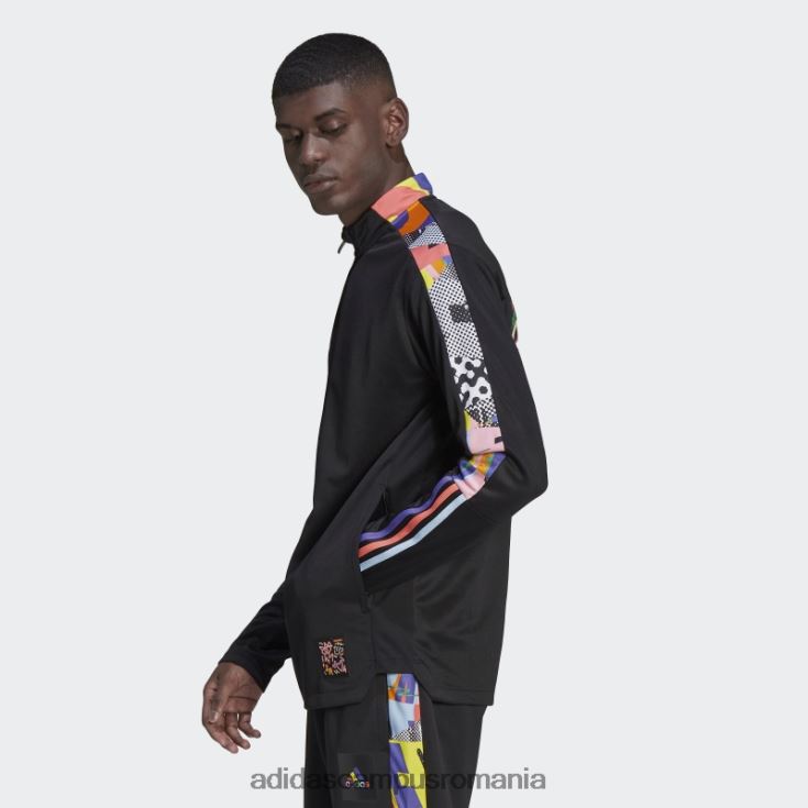 adidas campus romania jachetă de sport tiro pride neagră bărbați negru/multicolor J266N26974