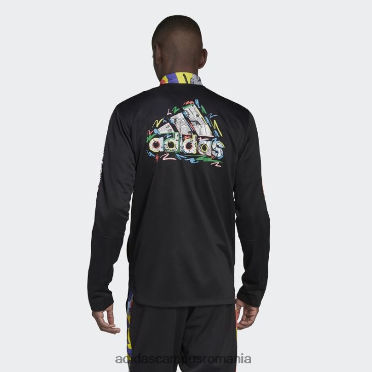 adidas campus romania jachetă de sport tiro pride neagră bărbați negru/multicolor J266N26974