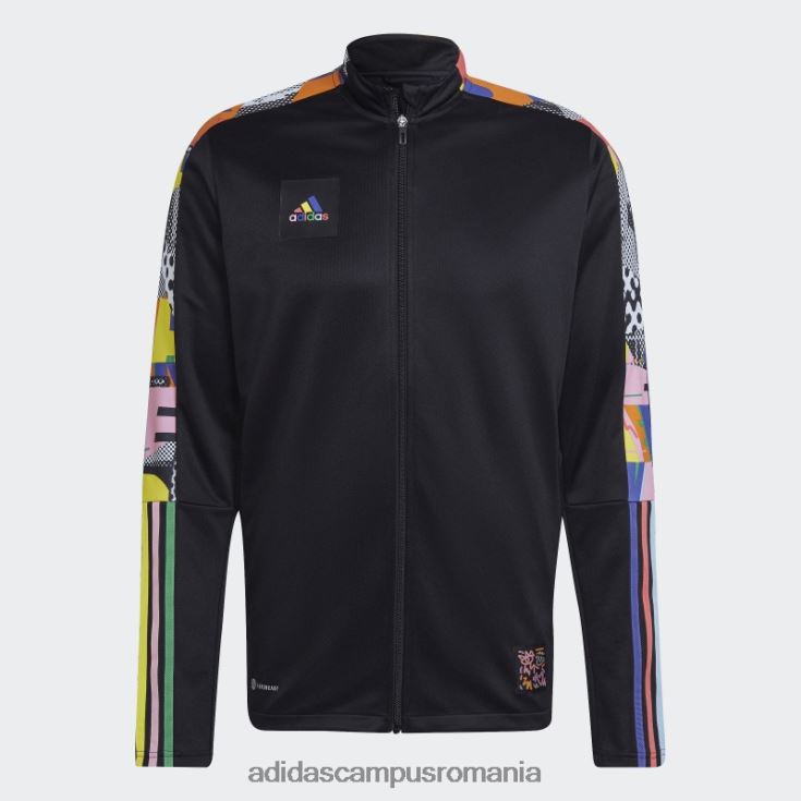 adidas campus romania jachetă de sport tiro pride neagră bărbați negru/multicolor J266N26974