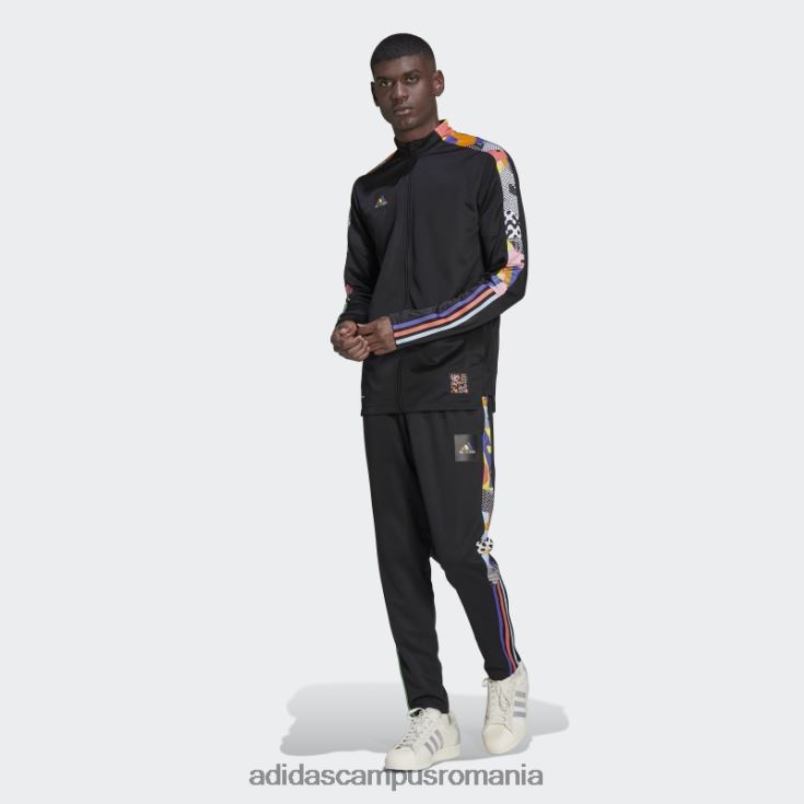 adidas campus romania jachetă de sport tiro pride neagră bărbați negru/multicolor J266N26974