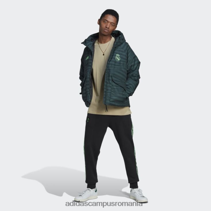 adidas campus romania jacheta de puf real madrid neagra bărbați negru/verde J266N214233