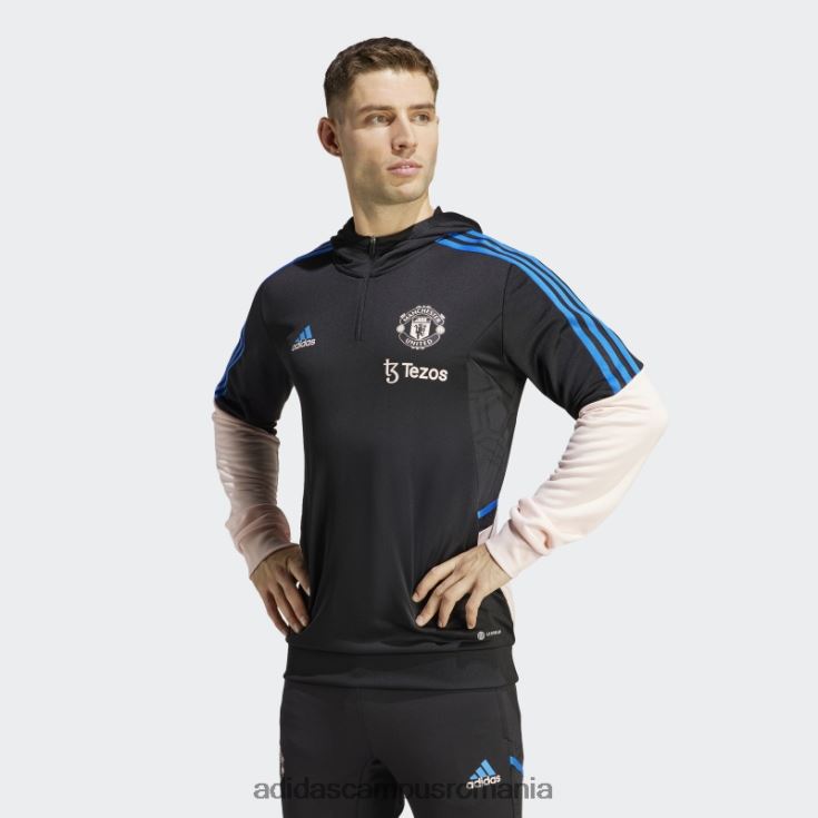 adidas campus romania manchester united condivo 22 top cu glugă negru bărbați negru/roz glacial J266N213208