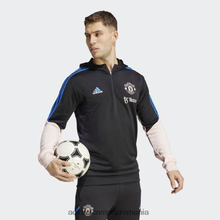 adidas campus romania manchester united condivo 22 top cu glugă negru bărbați negru/roz glacial J266N213208