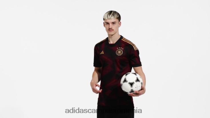 adidas campus romania negru germania 22 deplasare tricoul fierbinte bărbați negru J266N26429
