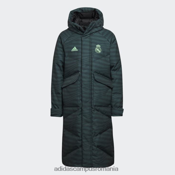 adidas campus romania palton negru din puf real madrid bărbați negru/verde J266N214218