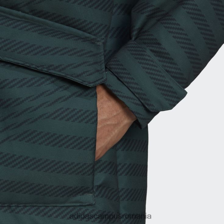 adidas campus romania palton negru din puf real madrid bărbați negru/verde J266N214218