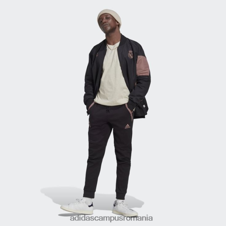 adidas campus romania pantaloni de trening de voiaj real madrid negru bărbați negru/violet J266N213646