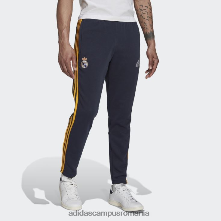 adidas campus romania pantaloni de trening pentru transpirație real madrid, bleumarin de noapte, cu 3 dungi bărbați marina de noapte J266N215221