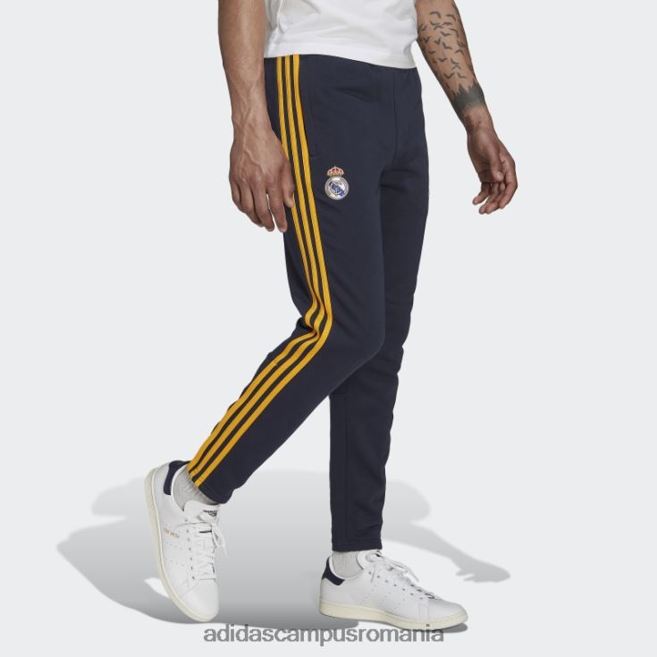 adidas campus romania pantaloni de trening pentru transpirație real madrid, bleumarin de noapte, cu 3 dungi bărbați marina de noapte J266N215221