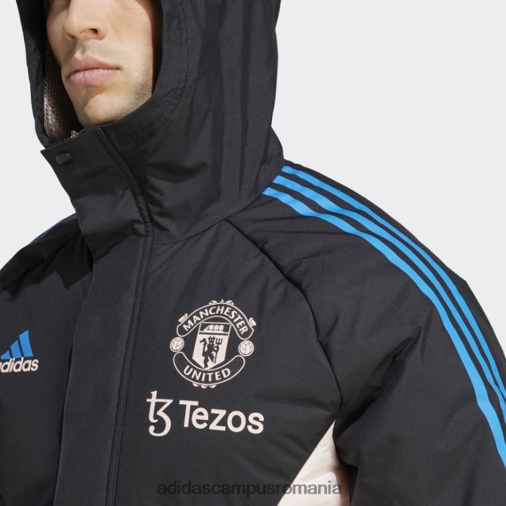 adidas campus romania parka neagră manchester united condivo 22 stadium bărbați negru/roz glacial J266N214033