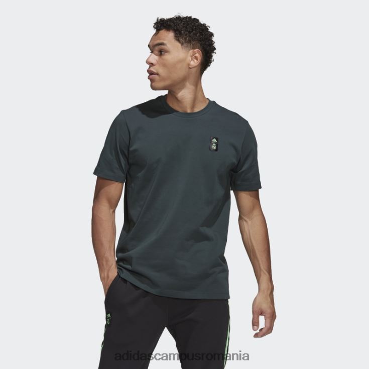 adidas campus romania real madrid tiro 21 lifestyler tricou din bumbac greu verde bărbați verde J266N214372