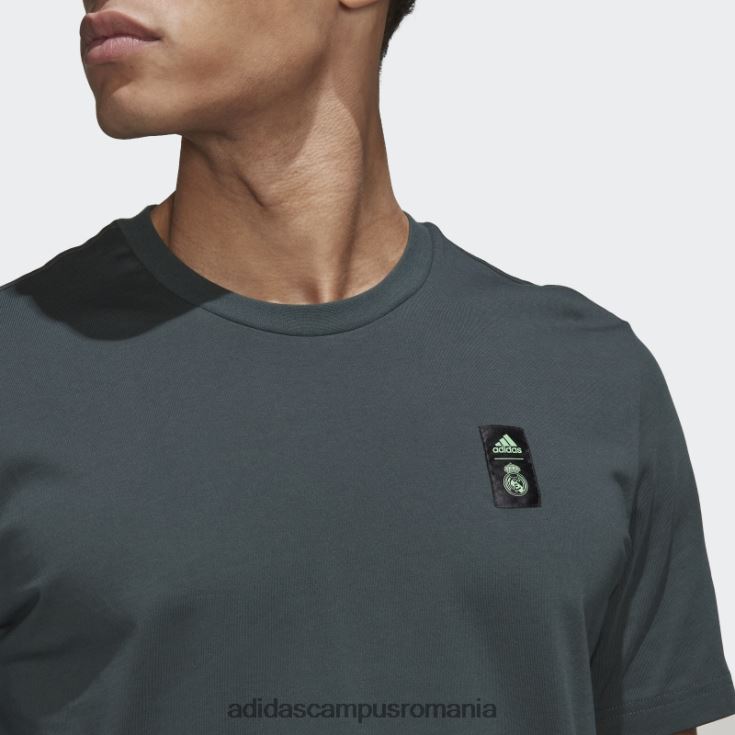 adidas campus romania real madrid tiro 21 lifestyler tricou din bumbac greu verde bărbați verde J266N214372