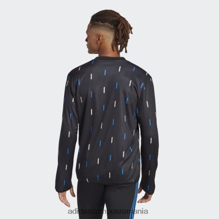 adidas campus romania top cald pre-meci manchester united negru bărbați negru/gri noapte/albastru/roz J266N213624