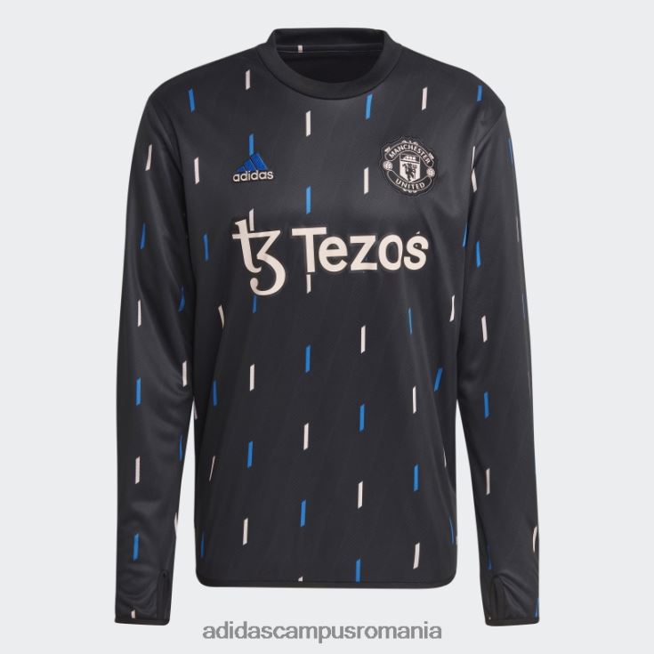adidas campus romania top cald pre-meci manchester united negru bărbați negru/gri noapte/albastru/roz J266N213624