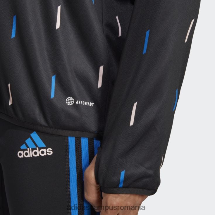 adidas campus romania top cald pre-meci manchester united negru bărbați negru/gri noapte/albastru/roz J266N213624