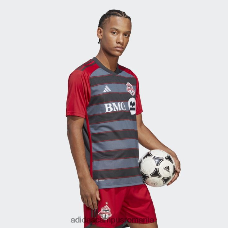 adidas campus romania tricou acasă toronto fc 23/24, gri solid bărbați gri/rosu solid J266N26149