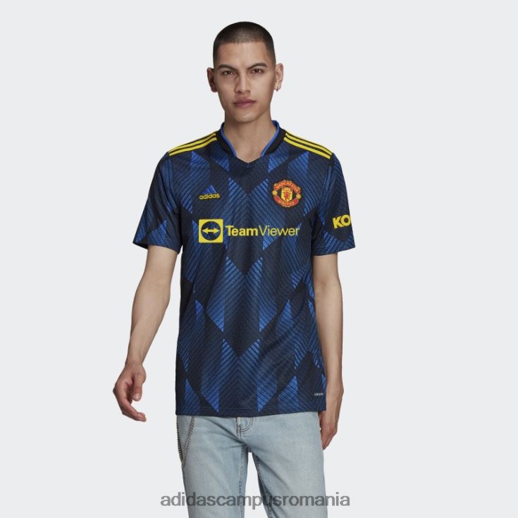 adidas campus romania tricou al treilea, albastru strălucitor, Manchester United 21/22 bărbați strălucește albastru J266N214567