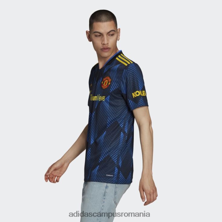 adidas campus romania tricou al treilea, albastru strălucitor, Manchester United 21/22 bărbați strălucește albastru J266N214567