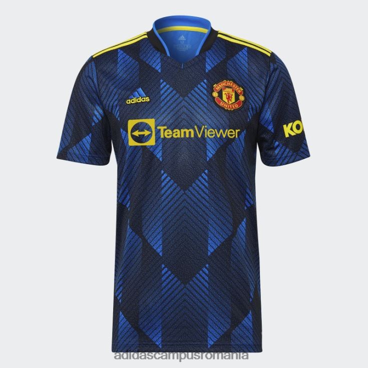 adidas campus romania tricou al treilea, albastru strălucitor, Manchester United 21/22 bărbați strălucește albastru J266N214567