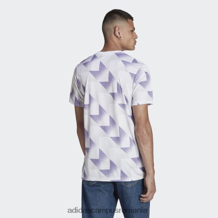 adidas campus romania tricou alb al Real Madrid înainte de meci bărbați alb/gri liniuță/liliac J266N27079
