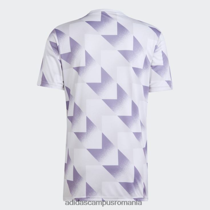 adidas campus romania tricou alb al Real Madrid înainte de meci bărbați alb/gri liniuță/liliac J266N27079