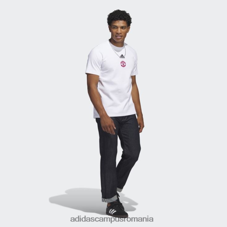 adidas campus romania tricou alb de călătorie manchester united bărbați alb J266N214320