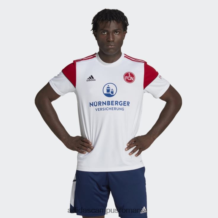 adidas campus romania tricou alb fc Nürnberg 22/23 deplasare adidas bărbați alb roșu J266N214355