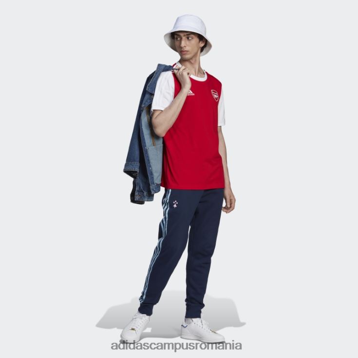 adidas campus romania tricou arsenal 3 dungi stacojiu bărbați stacojiu J266N213729