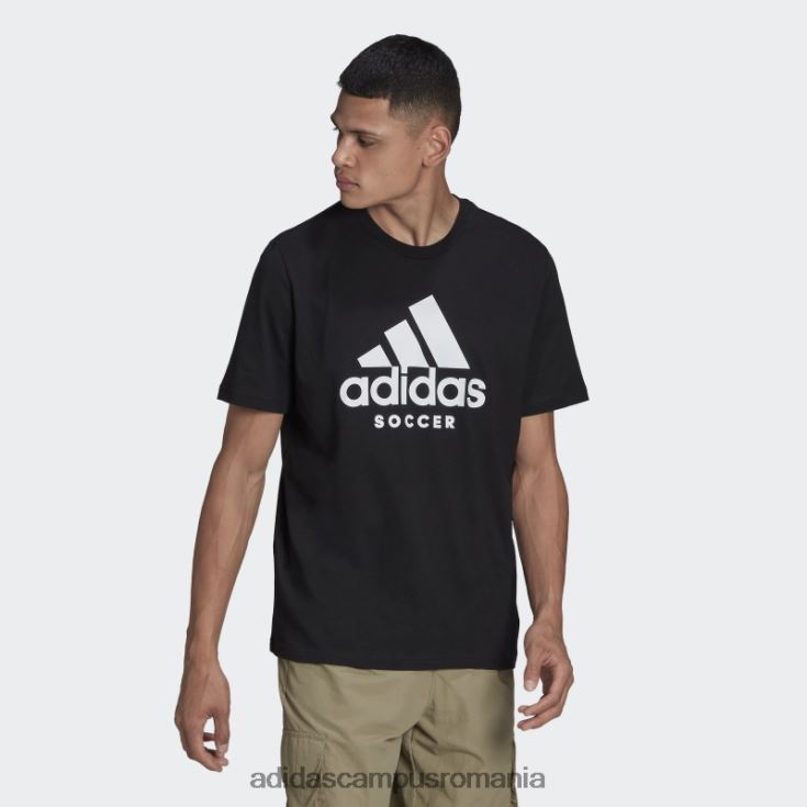 adidas campus romania tricou cu logo de fotbal negru bărbați negru J266N27123