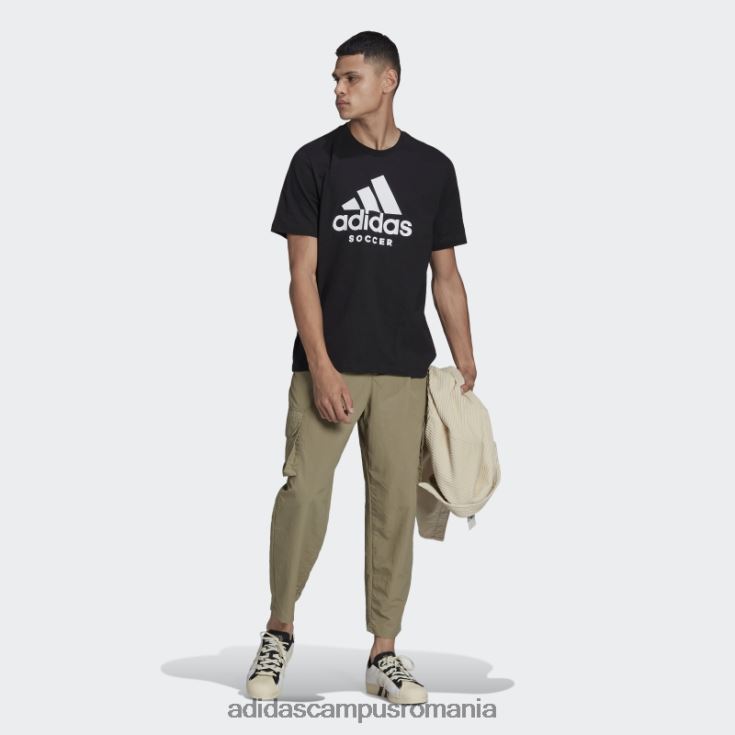 adidas campus romania tricou cu logo de fotbal negru bărbați negru J266N27123