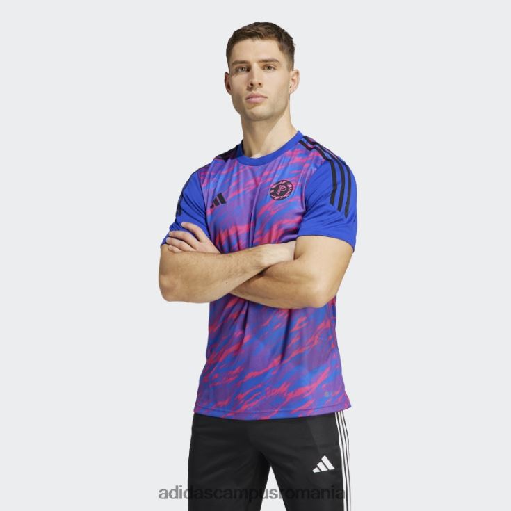 adidas campus romania tricou de antrenament pogba albastru fashion bărbați magenta/albastru real J266N26218