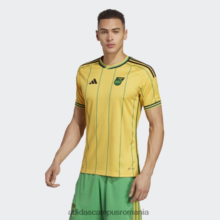 adidas campus romania tricou elegant de acasă Jamaica 23 verde bărbați auriu/verde J266N23625