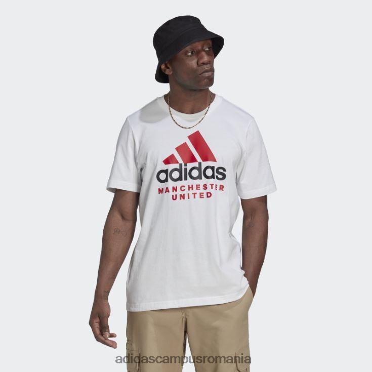 adidas campus romania tricou grafic manchester united dna alb bărbați alb J266N213904