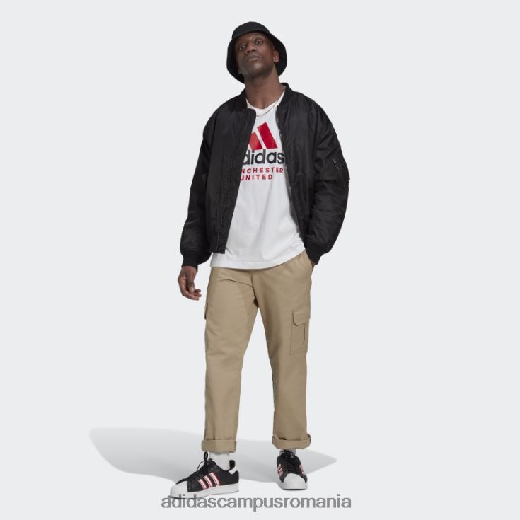adidas campus romania tricou grafic manchester united dna alb bărbați alb J266N213904