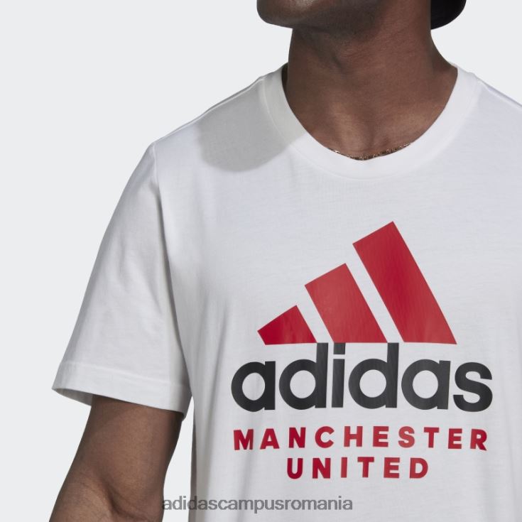 adidas campus romania tricou grafic manchester united dna alb bărbați alb J266N213904
