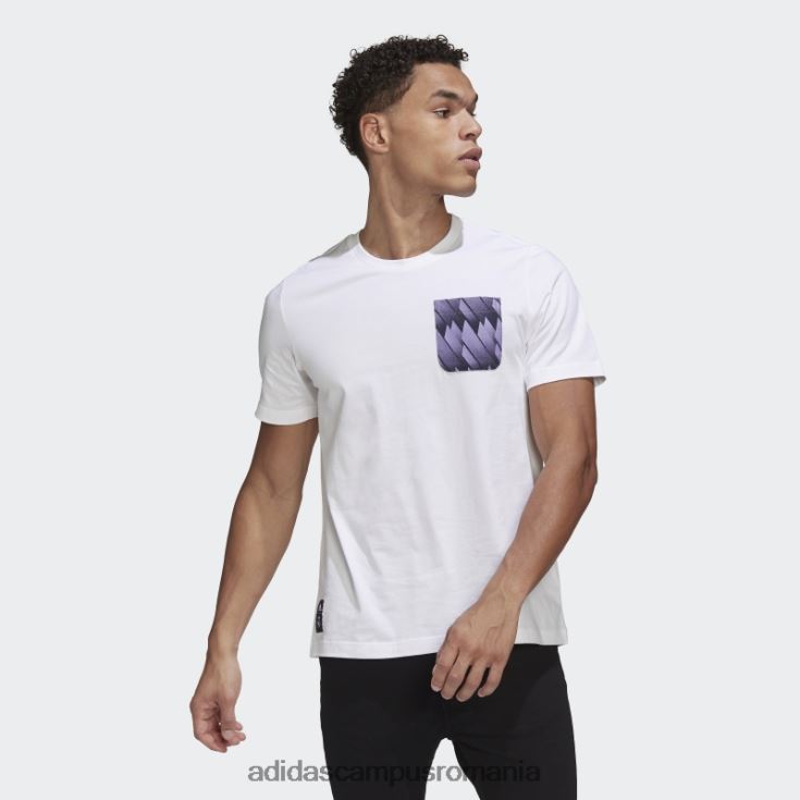 adidas campus romania tricou grafic real madrid alb bărbați alb J266N214161