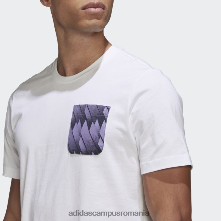 adidas campus romania tricou grafic real madrid alb bărbați alb J266N214161