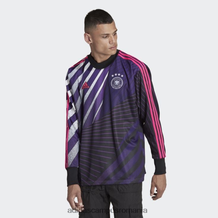 adidas campus romania tricou negru cu iconiță a Germaniei bărbați negru/violet J266N27210