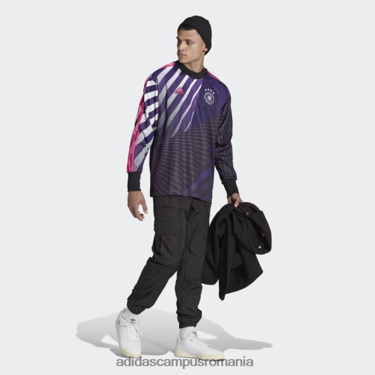 adidas campus romania tricou negru cu iconiță a Germaniei bărbați negru/violet J266N27210