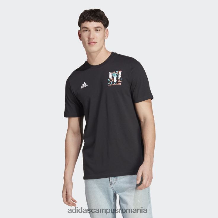 adidas campus romania tricou negru cu pictogramă de fotbal messi bărbați negru J266N26394