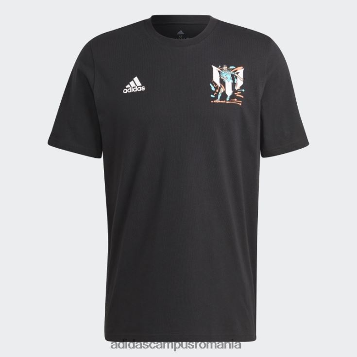 adidas campus romania tricou negru cu pictogramă de fotbal messi bărbați negru J266N26394