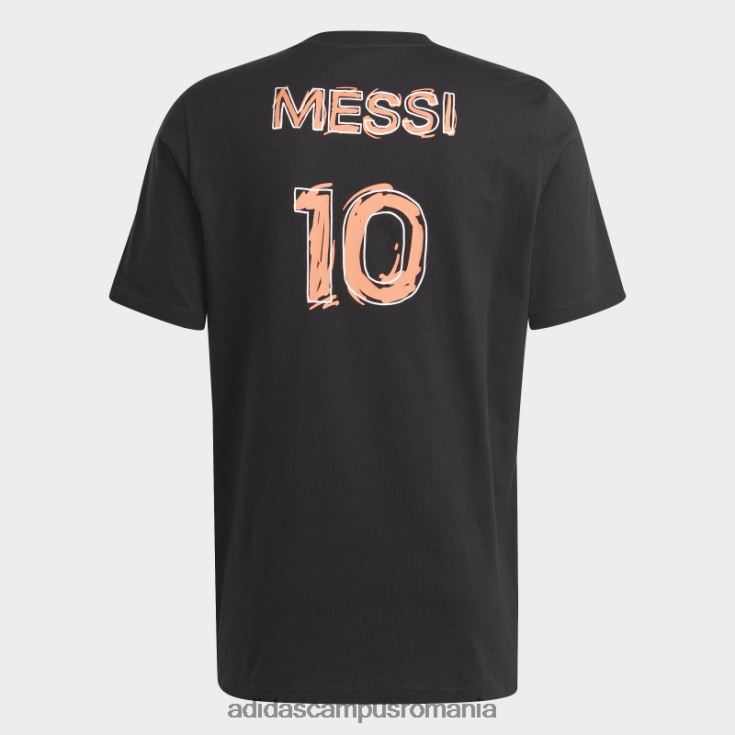 adidas campus romania tricou negru cu pictogramă de fotbal messi bărbați negru J266N26394