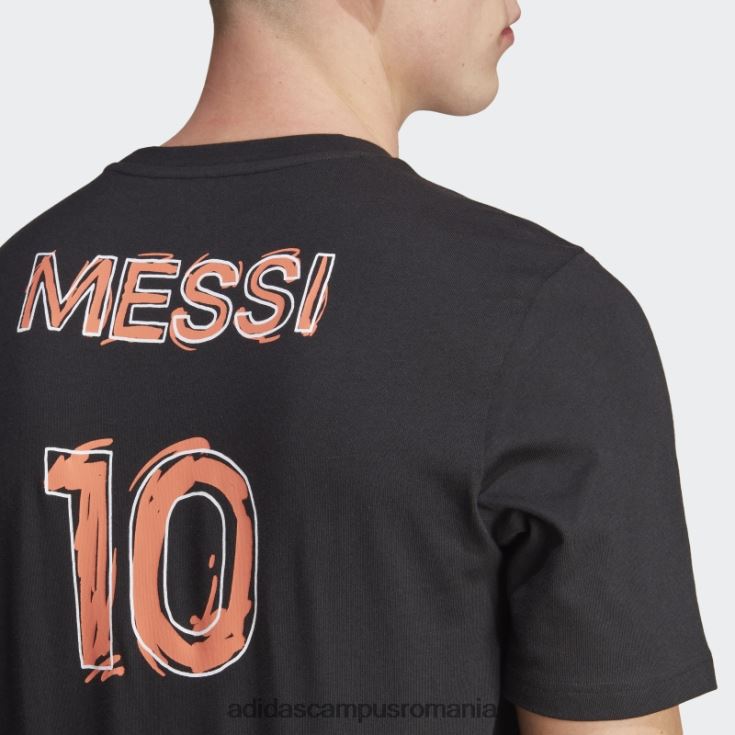 adidas campus romania tricou negru cu pictogramă de fotbal messi bărbați negru J266N26394