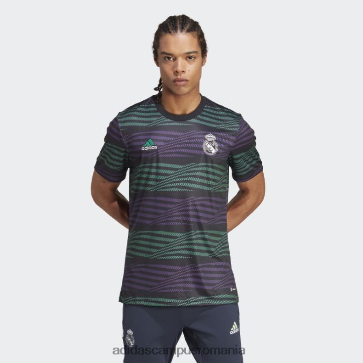 adidas campus romania tricou negru de pre-meci al Real Madrid bărbați negru/violet/verde curte J266N25011