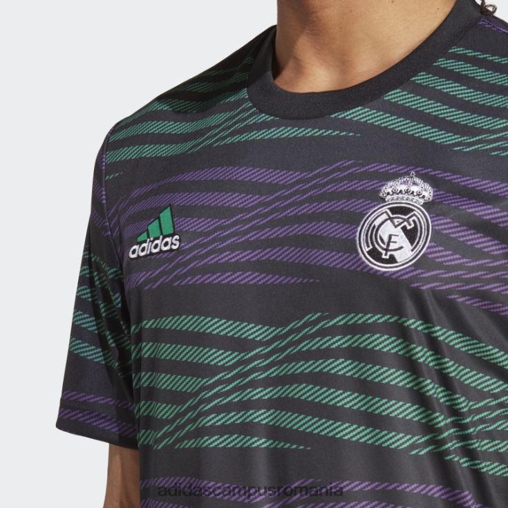 adidas campus romania tricou negru de pre-meci al Real Madrid bărbați negru/violet/verde curte J266N25011