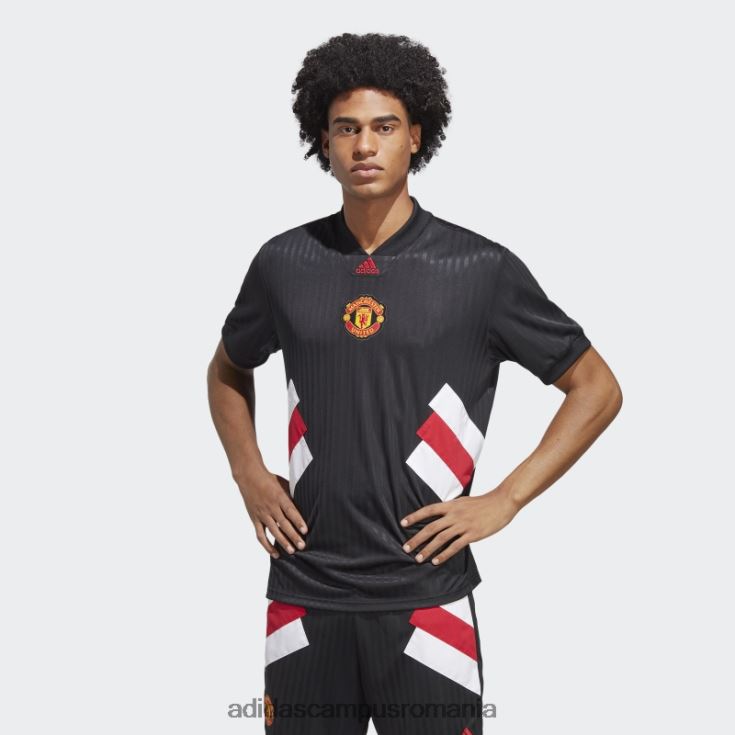 adidas campus romania tricou negru icon manchester united bărbați negru J266N26058