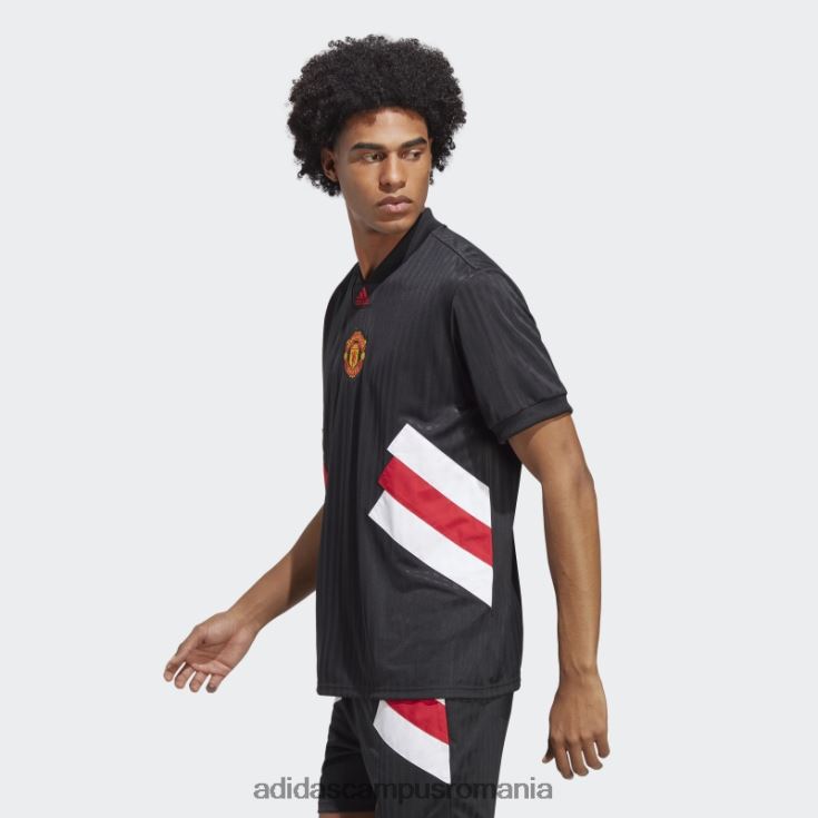 adidas campus romania tricou negru icon manchester united bărbați negru J266N26058